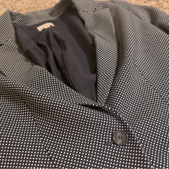 LOFT Navy Polka Dot Blazer - Picture 3 of 5